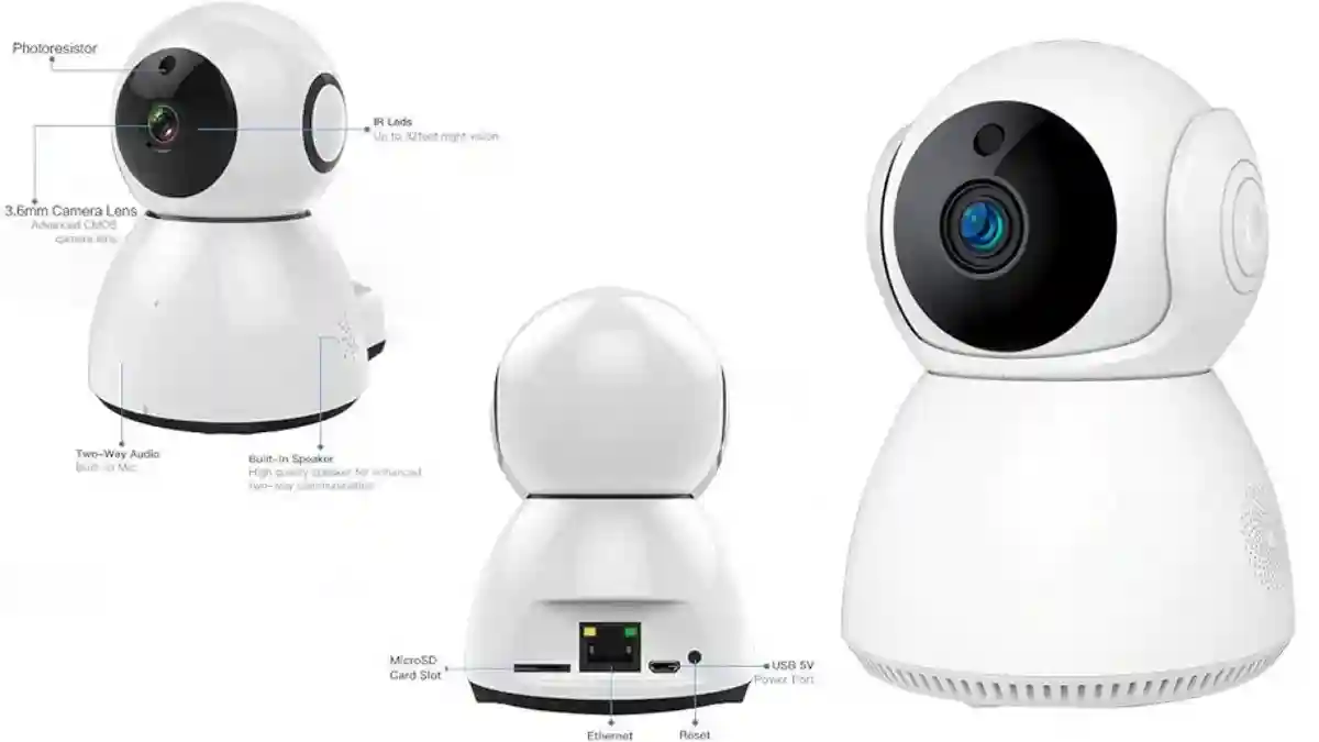 CCTV Camera V380 Pro HD 1080P WiFi 360° Viewing Area Security Camera