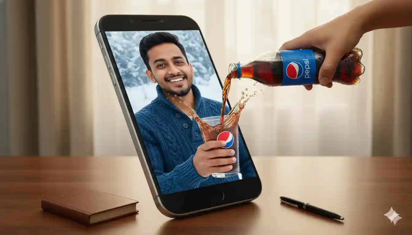 Ujjwala Store has opened the Drinking Commercial Marketing Image Prompt to everyone. Everyone, use this prompt.