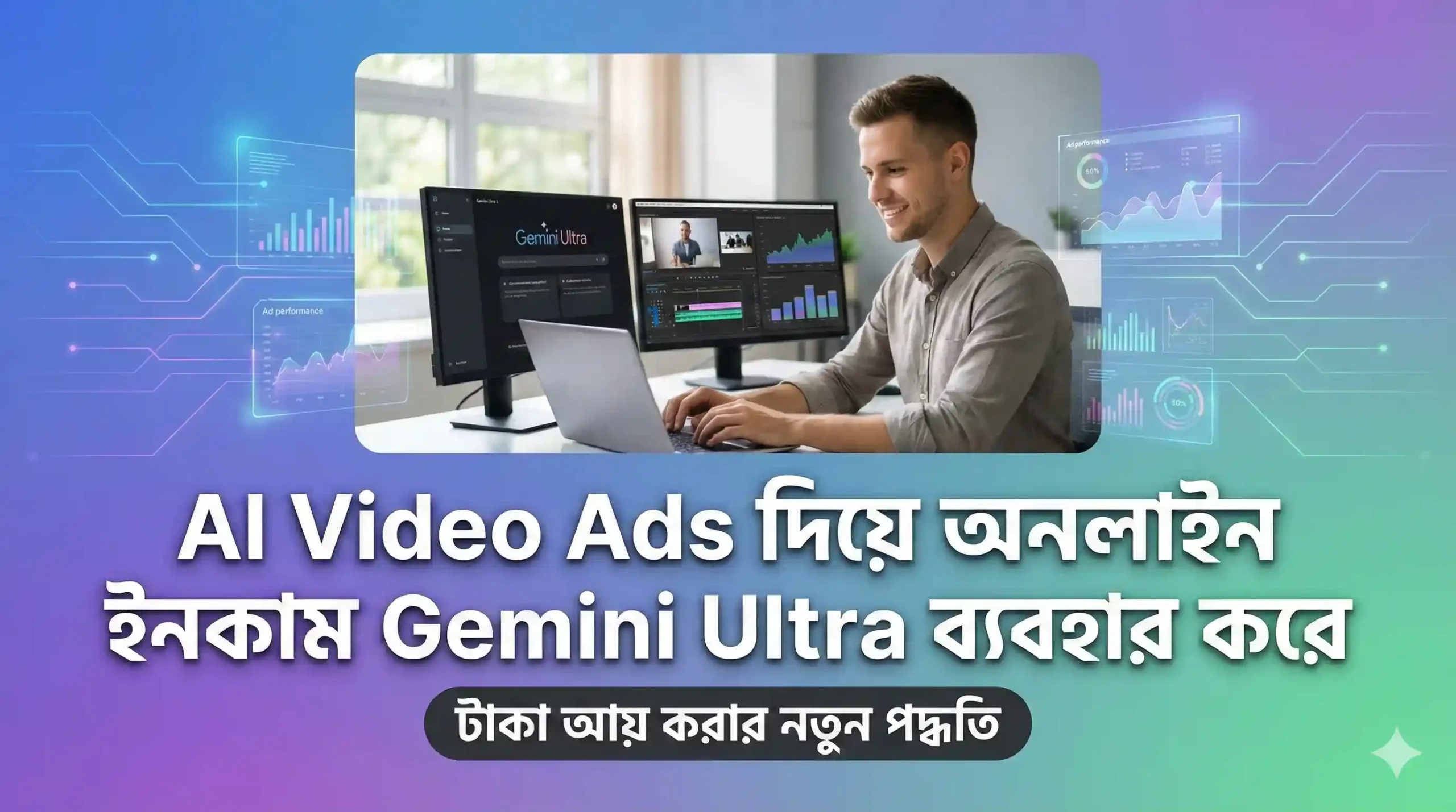 AI Video Ads দিয়ে অনলাইন ইনকাম Gemini Ultra ব্যবহার করে