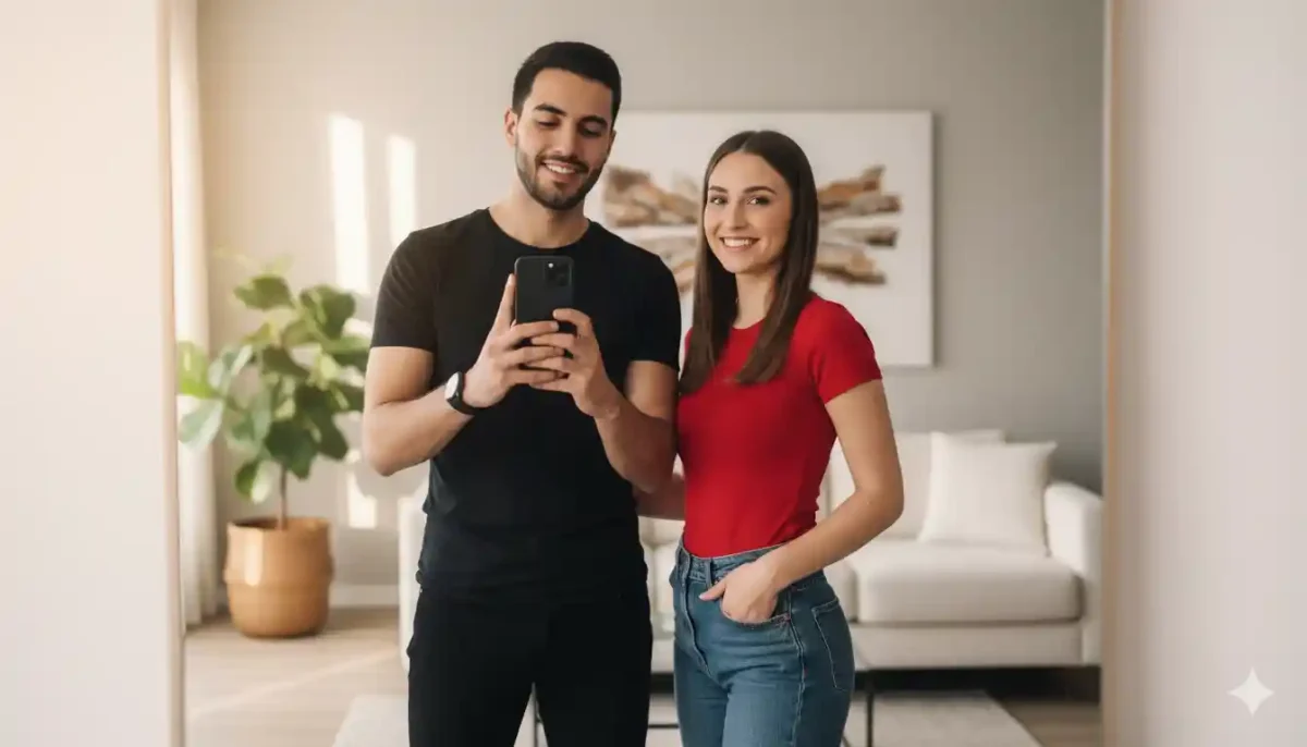 আধুনিক অ্যাপার্টমেন্ট মিরর শট