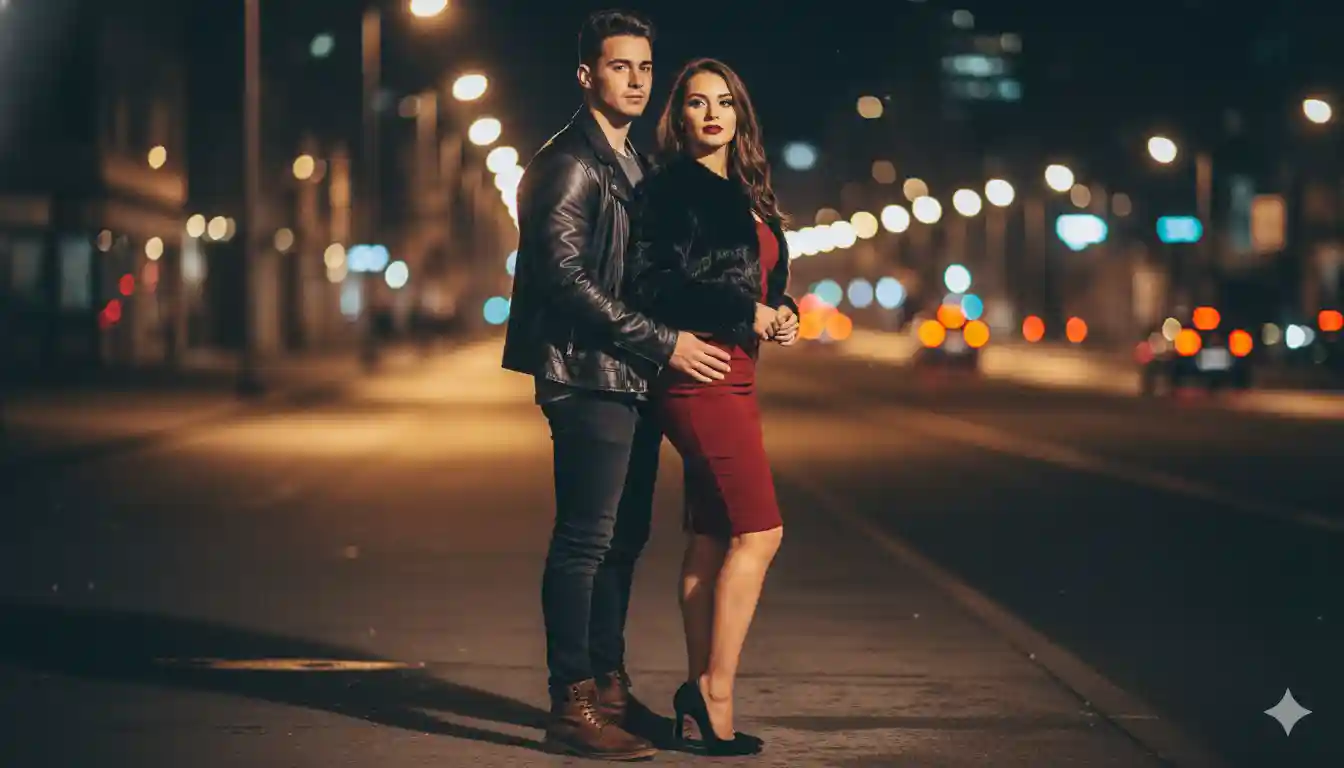 রাতের শহরের আলো