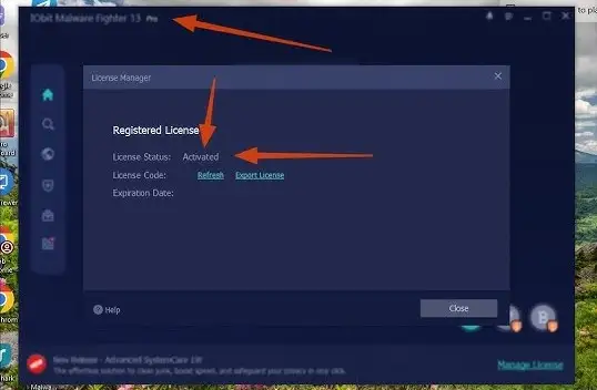 iobit Malware Fighter 13 Pro Key screenshot