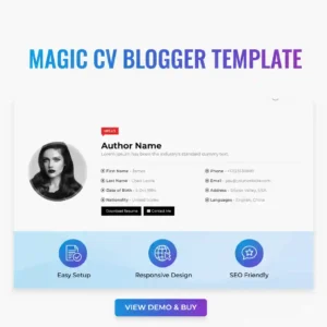 Magic CV Blogger Template