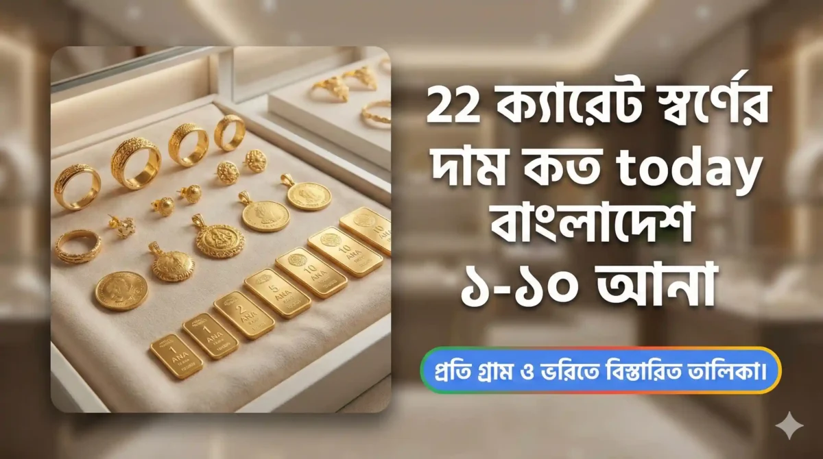 22 ক্যারেট স্বর্ণের দাম কত today বাংলাদেশ ১-১০ আনা