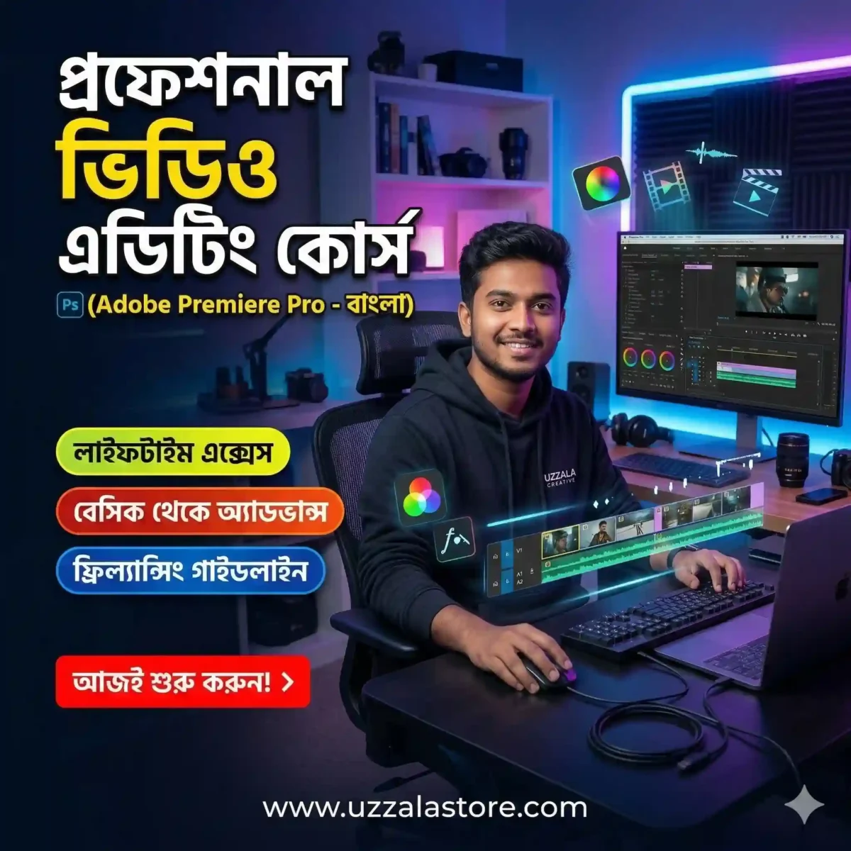 Professional Video Editing Course BANGLA (Adobe Premiere Pro) | Uzzala ...