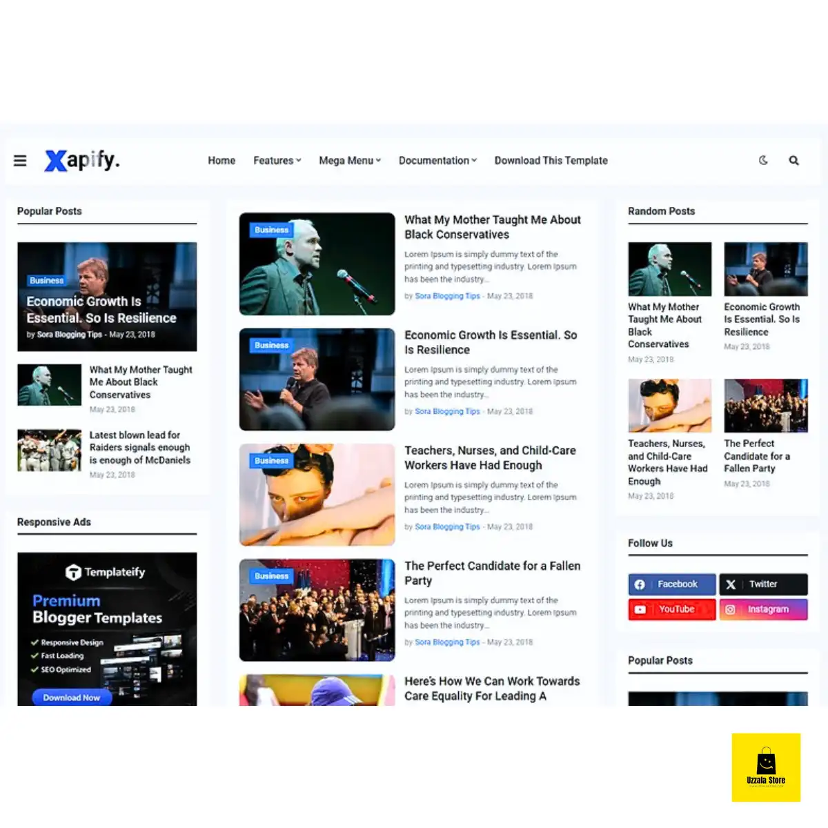 Xapify Blogger Template Premium