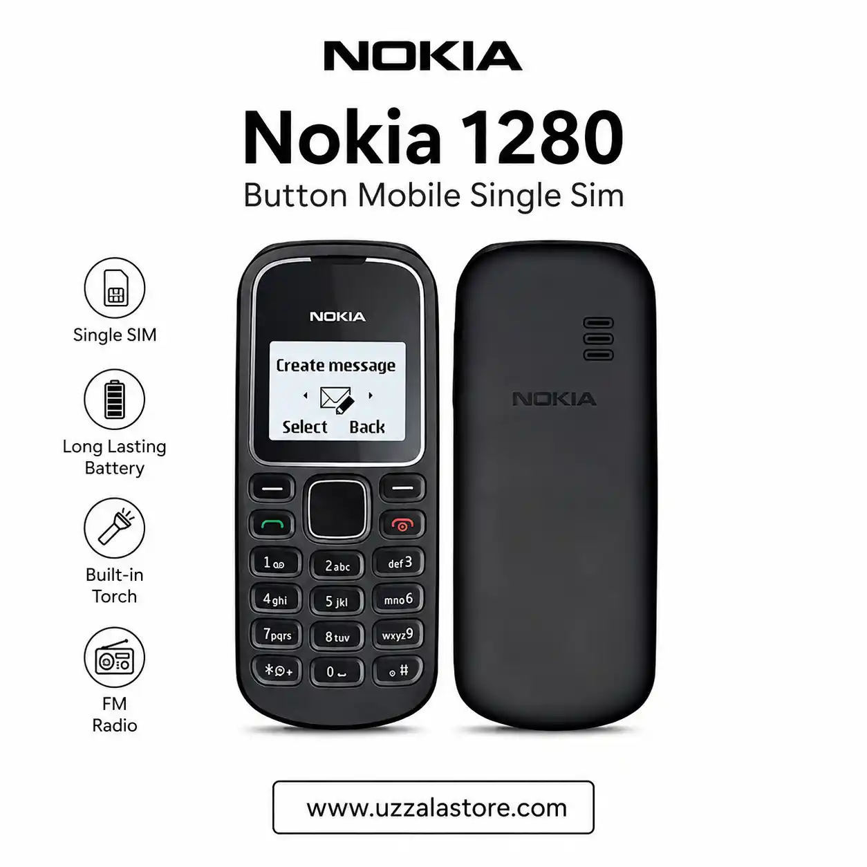 Nokia 1280 Button Mobile Single Sim