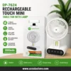 DP-7624 Rechargeable Touch Mini Table Fan with Lamp