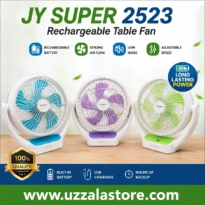 JY Super 2523 Rechargeable Table Fan uzzala store